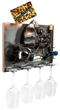 Brubaker Wine Bottle Holder Barca a Vela con Gli Amanti - Wall Art Picture Metal - con 4 portabicchieri - Incluso Biglietto di Auguri per Il Vino Presente