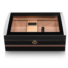 YUTRD ZCJUX Glass Window Trasparente Cigar Box - igrometro e umidificatore Transparent Glass Window Cigar Box Valigia Cigar Box Portatile