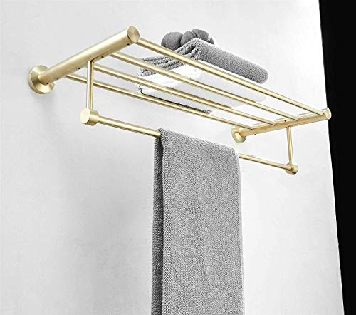 WLVG Mensola del Bagno a Parete Portasciugamani Portasciugamani Acciaio Inossidabile 304 (Dimensioni: 60 cm)