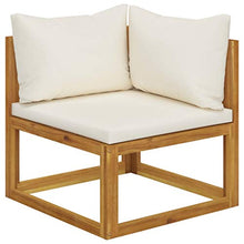 SKM Set Divani da Giardino 5 pz con Cuscini Crema in Legno Acacia (47kg)