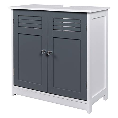 EUGAD Armadietto Sottolavabo Mobiletto sotto Lavandino per Bagno con Due Ante in Legno 0117WY