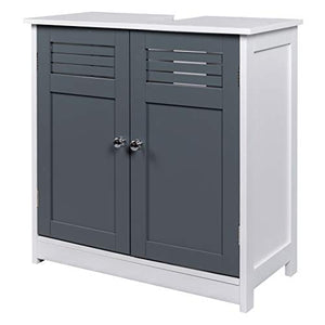 EUGAD Armadietto Sottolavabo Mobiletto sotto Lavandino per Bagno con Due Ante in Legno 0117WY