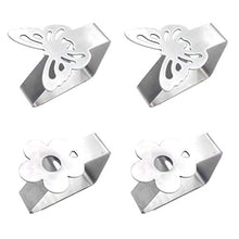 Cabilock 4Pcs Tovaglia Clip in Acciaio Inox Tavolo da Picnic Copertura Morsetti Farfalla a Forma di Fiore di Panno di Tabella del Supporto del Pannello Esterno Clip per La Cucina