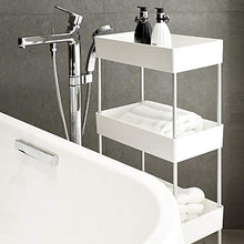 LFK Mensole Bagno Moderno a Quattro Piani in plastica Bianca + Bagno in Alluminio casa Bagno Rack/mensola