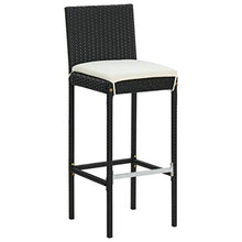 FAMIROSA Sgabelli da Bar con Cuscini 4 pz Neri in Polyrattan-3437
