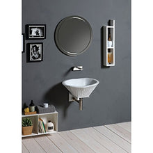 Lavandino Lavabo Appoggio/Sospeso Horganica Ovale Modello Terra Bianco in Ceramica 54x46 cm