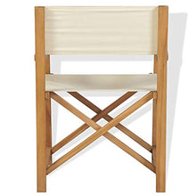 BIGTO - Sedia da regista in legno di acacia massiccio, colore: Bianco