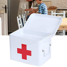Fdit Contenitore a 2 strati per contenitore di medicina di famiglia, contenitore di pronto soccorso per la famiglia Organizzatore di scatole di medicinali per uso domestico di emergenza
