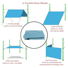 ENCOFT Parasole Vela Esterno Impermeabile, Vela Ombreggiante Tenda Rettangolare 3x4.5m con 6 Corda Anti UV Solare per Giardino Patio Viaggio, Blu