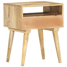 Tidyard Comodino Camera da Letto Vintage in Legno Massello di Mango con Cassetto,Comodino Rustico 40x35x50 cm