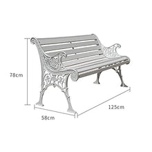 LXLH Panca da Giardino 49in Parco Giardino terrazza panchina in Legno massello, Doppia Seduta per Esterni Cortile panchina per Il Tempo Libero Sedile in ghisa, Legno anticorrosivo Sedia Portico r