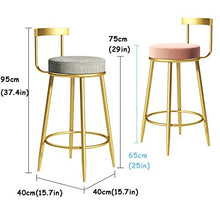 Sgabello Da Bar 65/75 centimetri da pranzo Sedia con seduta in pelle contemporanea Bar Stool colazione Kitchen Bancone sedia con le gambe d'oro for Bar Coffee shop Ristorante Casa Max.carico 200kg