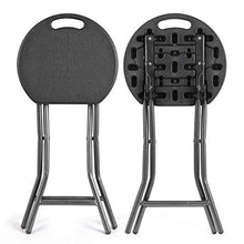 RFIVER Sedia Pieghevole per Soggiorno Sgabelli in Metallo e Plastica capacità 136 kg Set di 2 Nero CH1001