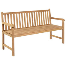 vidaXL Panca da Giardino con Cuscino Blu 150 cm in Legno di Teak