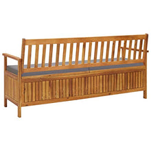 Panchina da giardino con vano portaoggetti e supporto, 170 cm, in legno di acacia
