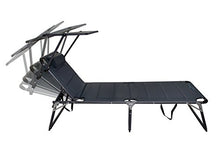 Meerweh - Lettino da giardino pieghevole XXL con parasole regolabile, in schiuma ad asciugatura rapida, 200 x 70 x 37 cm, colore: Grigio