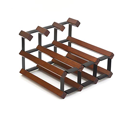 Portabottiglie Legno Metallo Wine Rack |creativo Vino Rack Obliquo |4-8 Capacità Bottiglia |Bottiglie Di Champagne, Vini E Liquori |casa Sala Da Pranzo Soggiorno Armadietto Del Vino Wine Bar Reticolo