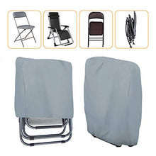 Copertura per sedie pieghevoli, 2 pezzi, protezione per sedie da giardino, antivento, anti UV, per sedie a sdraio, sedie pieghevoli, mobili da giardino, con custodia (set da 2 pezzi, grigio)
