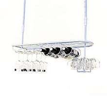 Portabottiglie da Vino Moderno in Metallo Portabottiglie da Vino - Portabottiglie da Vino sospeso, Portabicchieri da Vino, Portabottiglie da Cucina da Bar - 80x25cm_Bianco