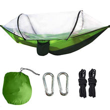 DAUERHAFT Sedia a Dondolo Portatile Amaca ylon Paracadute in Tessuto, per Viaggi in Campeggio all'aperto(Dark Green And Fruit Green)