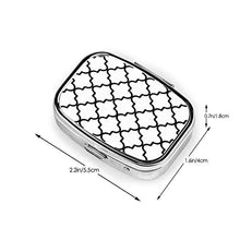 Scatola quadrata per pillole medicinali moderna bianca e nera in stile marocchino Quatrefoil moda portapillole organizer da viaggio per integratori di vitamine