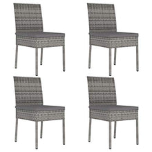 FAMIROSA Sedie da Pranzo per Giardino 4 pz in Polyrattan Grigio-5109