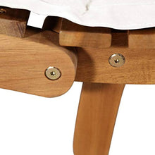 vidaXL Legno Massello Acacia Lettino Prendisole con Cuscino Rustico Pieghevole Robusto Elegante Ergonomico Sedia a Sdraio Relax Giardino Crema