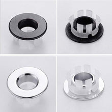 YFaith 2 Pezzi Anello di Troppo Pieno,Coperchio Troppopieno per Lavello,Troppopieno Tondo Foro Lavello,Tappo di Troppo Pieno,Con Scatola di Plastica(Argento,Nero)