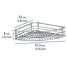 WENKO Portaoggetti angolare Milano - cromo, Acciaio, 31.5 x 6 x 22 cm, Cromo