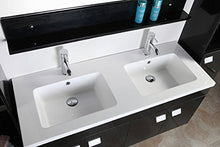 Mobile bagno Lady nero o bianco doppio lavabo in ceramica cm 120 sospeso miscelatori e 2 colonne inclusi I