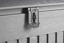 909 OUTDOOR Baule da Esterno e Interni, Baule cassapanca da Giardino Effetto Legno, Impermeabile, Resistente ai Raggi UV, capacità Fino a 270 Litri (Grigio, Premium)