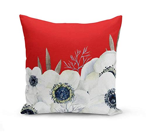 Domwtyrper - Cuscini per esterni, colore: Rosso Turchese bianco, decorazione per patio, per esterni