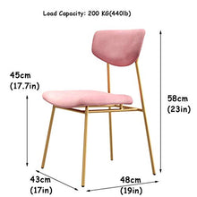 yunyu Sedia Moderna in Velluto Sedia impilabile in Metallo sul Retro con Gambe in Metallo Dorato per la casa Soggiorno Pub Cafeacute Colazione Bancone da Cucina Sgabello da Bar