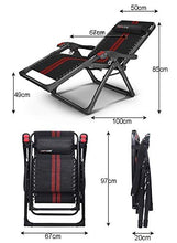 FACAZ Zero Gravity Sedia reclinabile Extra Larga, Sedia da Giardino Regolabile Sedia da Giardino Pieghevole Sedia da Giardino Portatile da Esterno (Colore: Senza Cuscini)