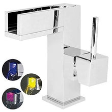 Sanlingo - Miscelatore monocomando cromato per lavabo con LED, stile moderno
