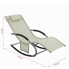 SoBuy® Poltrone Dondolo, Sdraio Relax, Sedie a Sdraio, con poggiatesta, Beige,OGS28-MIX2,IT