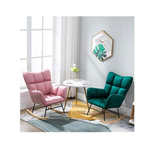 HQQ Terrazza Sedia a Dondolo Divano Velvet Soggiorno Camera da Letto Sdraio Sedia Lazy Divano, Verde Scuro, 75x55x82cm