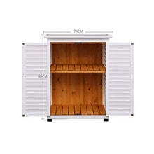 BESTSOON Armadietto da Esterno per Mobili da Giardino 2-Tier Bagagli in Legno Locker Inclinato Top Gabinetto Interni Esterni Box Balcone Impermeabile Crema Solare con Porta