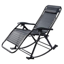 SHUAIIJUAN Sedia per il tempo libero domestico Giardino Rocking Chair pieghevole regolabile Tempo libero reclinabile esterna Sdraio Rocker Poltrona reclinabile con poggiatesta for Pool Side Yard Beach