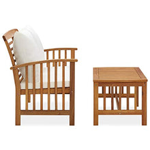 Tidyard 2 pz Set Divani da Giardino con Cuscini in Legno Massello di Acacia,Set Divano Esterno,Salotto da Giardino