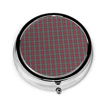 Fraser - Contenitore rotondo per pillole con 3 scomparti, in metallo, con motivo tartan, per medicinali e vitamine, per viaggi all'aperto
