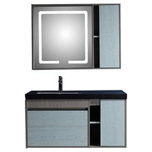 Set di Mobiletti Specchio e Lavabo Rock Slab Slab Bagno Mobile Mobile Bagno in Legno Large Blocchetto Bagno Mobile a Muro Specchio Mobile Vanity (Color : Green, Size : 48x99x50cm)