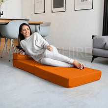 G&H - Materasso pieghevole pieghevole per letto singolo, con rivestimento rimovibile, colore: arancione