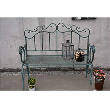 GaoF panchine per Patio retrò in Ferro per Uso Domestico, mobili da Giardino, sedie Doppie in Ferro Invecchiato per Il Tempo Libero, sedie con Schienale Decorativo per Portico, Adatte per Balcone