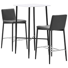 Tidyard Set 3 pz da Bar, Set Tavolino Bar, Set di Mobili per Cucina, Set Bar per la Casa, Set di Mobili da Balcone,Set Tavolo Quadrato e 2 Sedie da Bar Alti, in Similpelle
