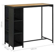 Tidyard Set da Bar da Giardino 5 pz con Cuscini in Polyrattan Nero,Set da Giardino da Bar,Set da Bar,per Giardini, Cortili, Terrazze, Piscine