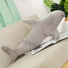 YiXing - Cuscino da lettura con squalo gigante, 15-140 cm, morbido, per regali di compleanno, bambola regalo per bambini (colore grigio, altezza: 45 cm 140 cm)