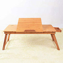 KANJJ-YU - Tavolino pieghevole per computer portatile, in legno massello, pieghevole, semplice e moderno, colore primario, 80 x 40 x 43 cm