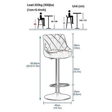 Sgabelli da bar girevoli in metallo 1/2/4 pezzi - Sgabelli da bar alti 65-80cm, sedie in velluto con schienale, sgabelli da pranzo moderni per la colazione per bar / caffè / cucina, nero Sgabelli da B