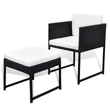 Tidyard Set Tavolo e Sedie per Esterni, Mobili da Giardino 27 pz in Polirattan Leggero Nero